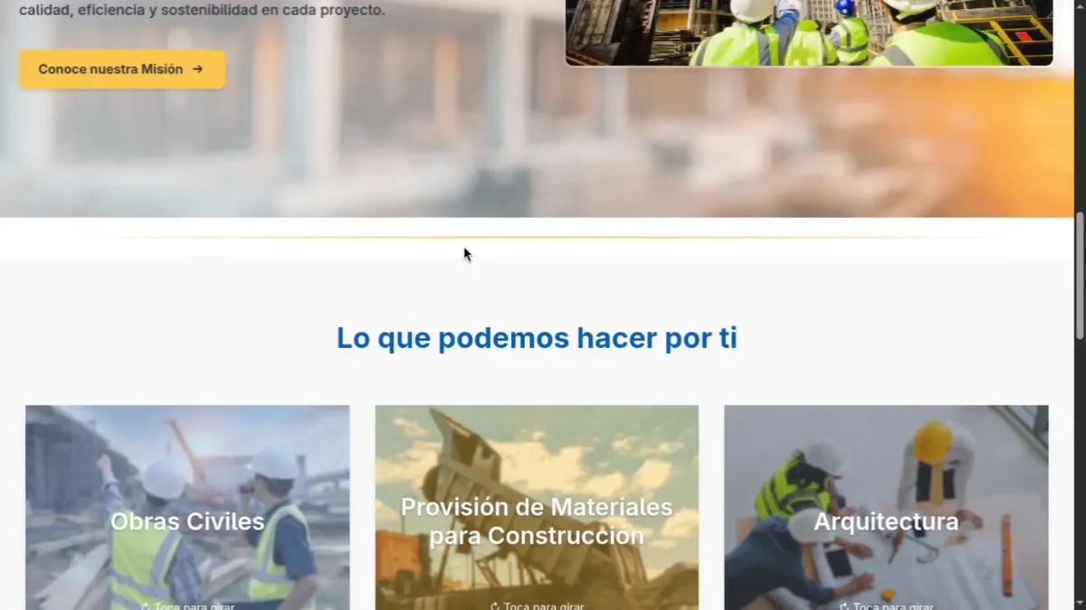 Portada de la landing corporativa RC